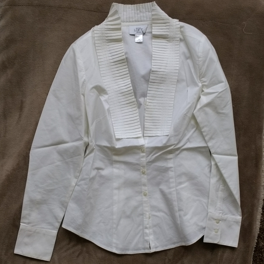 VTG Ann Taylor Loft tuxedo shirt